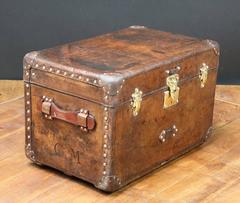 1910s Louis Vuitton Leather Trunk with Crown