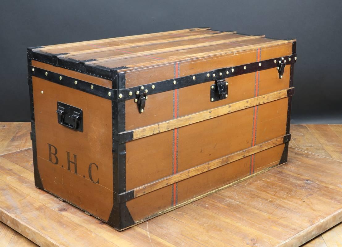 French 1900s, Louis Vuitton Steamer Trunk in Brown Canvas