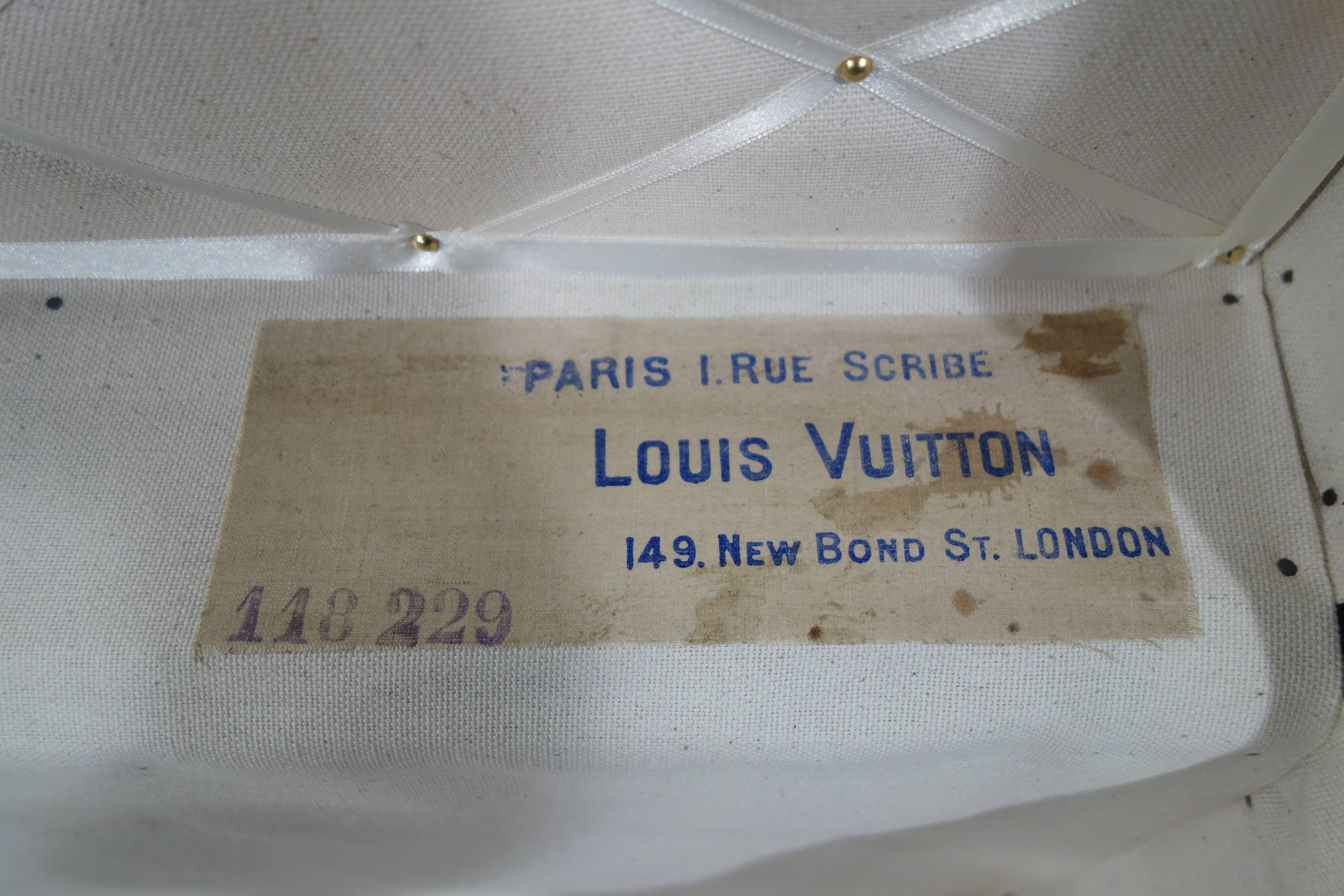 Brass 1900s Louis Vuitton Monogram Tisse Canvas Cabin Trunk Malle Cabin For Sale