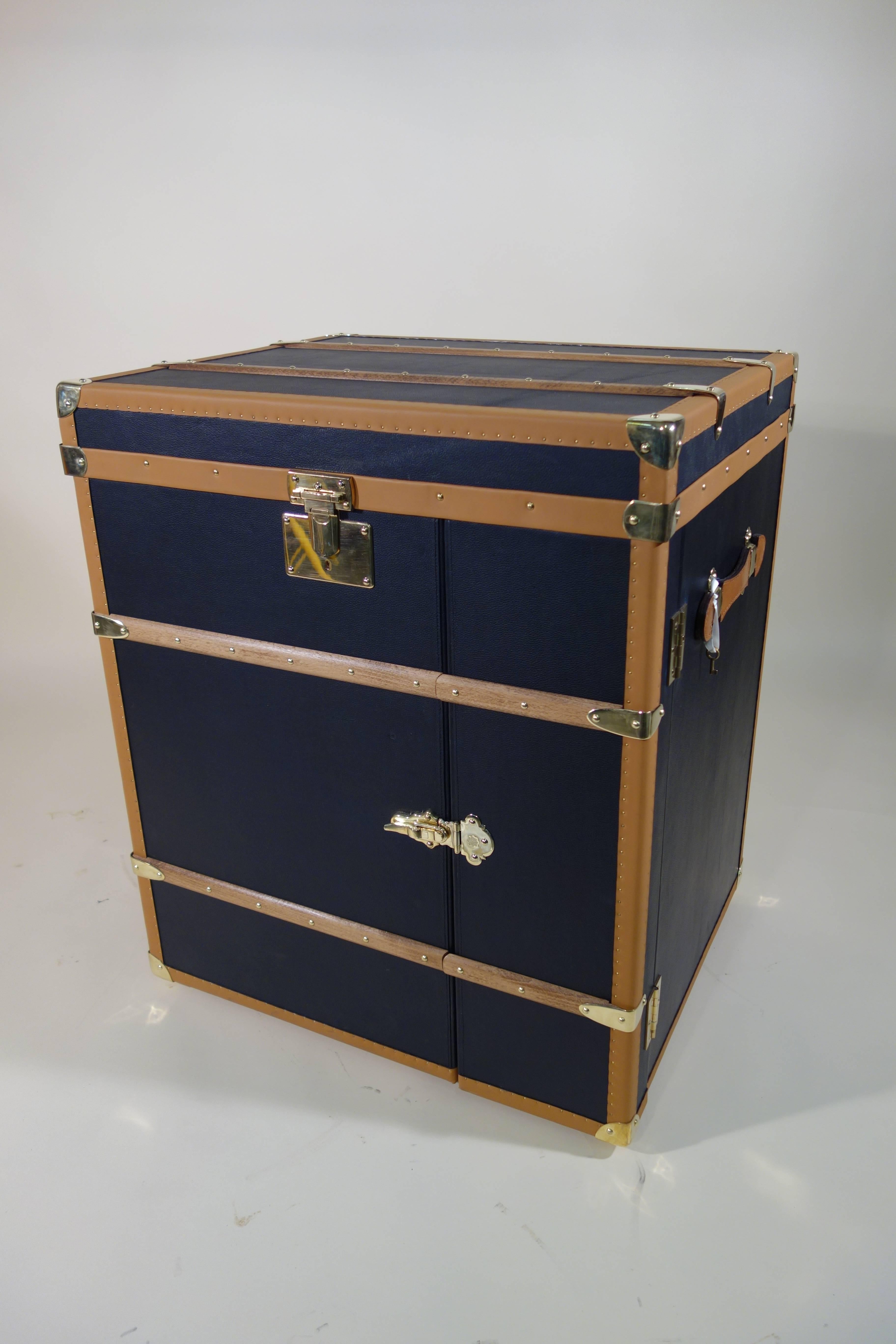 Brass Special Order Office Trunk or Malle Bureau Commande Special For Sale