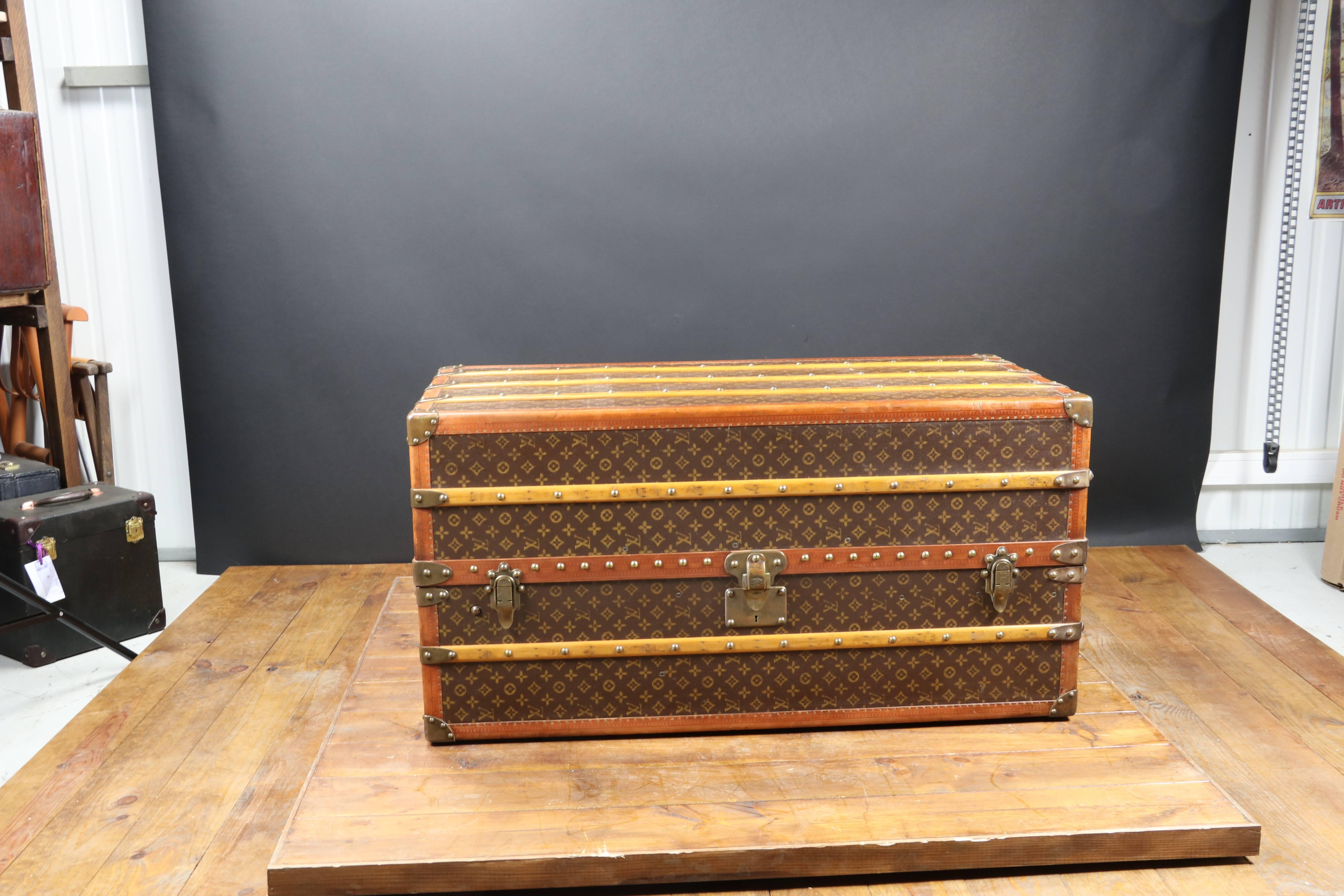 Mid-20th Century 1940s Louis Vuitton Monogram Wardrobe Trunk