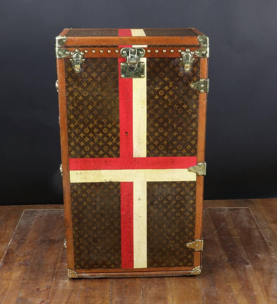 French 1930s Louis Vuitton Lilly Pons Monogram Trunk 30 Pairs of Shoes