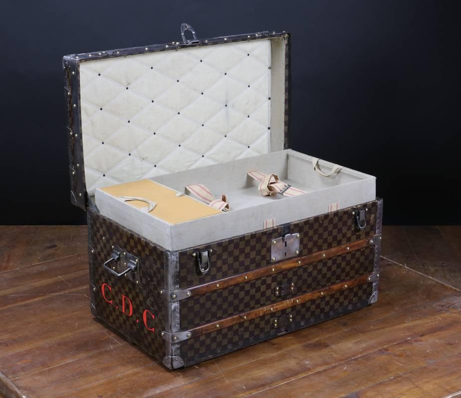 1900s Louis Vuitton Damier Steamer Trunk with Trays 2