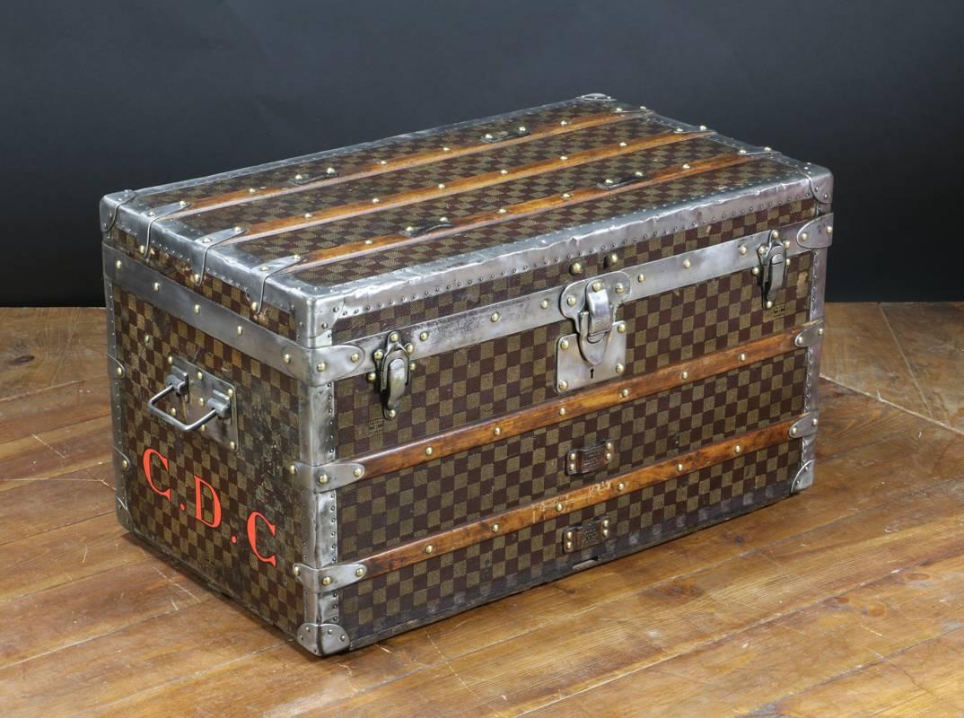 1900s Louis Vuitton Damier Steamer Trunk with Trays 1