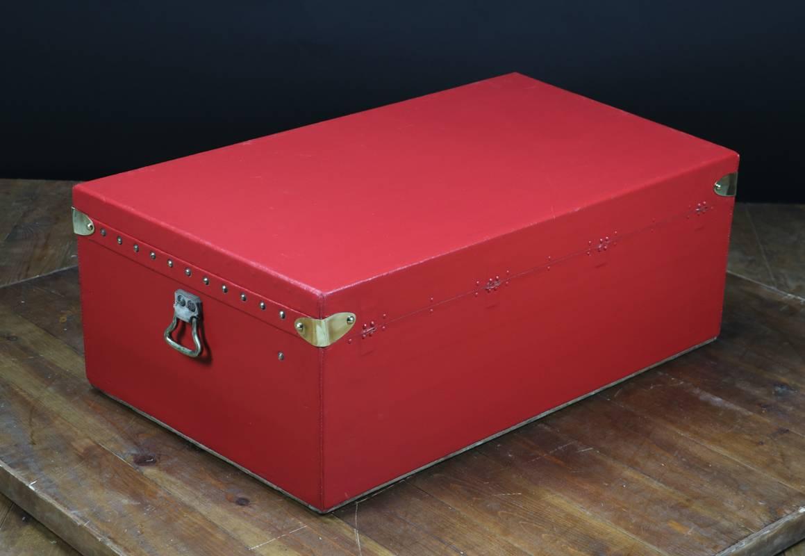 20th Century Louis Vuitton Red or Coated Canvas Trunk for Car, 1900s