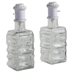 Pair of Pukeberg Glass Lamp Bases, Sweden, 1970s