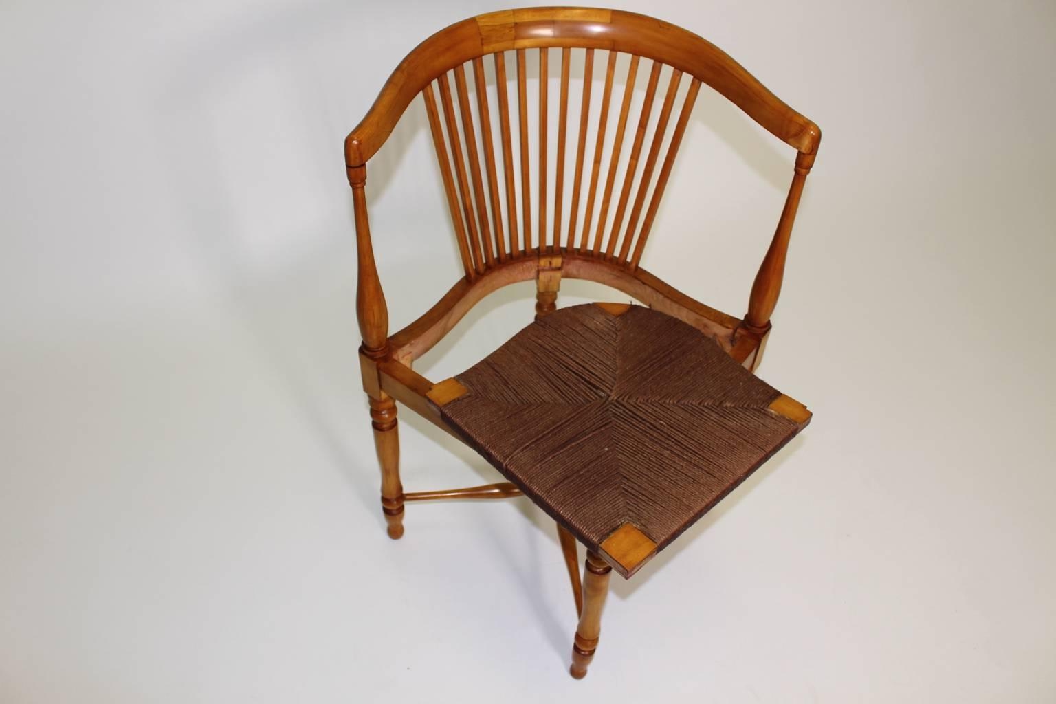 Polished Jugendstil Vintage Maple Tree Adolf Loos Corner Chair or Chair Vienna circa 1900 For Sale