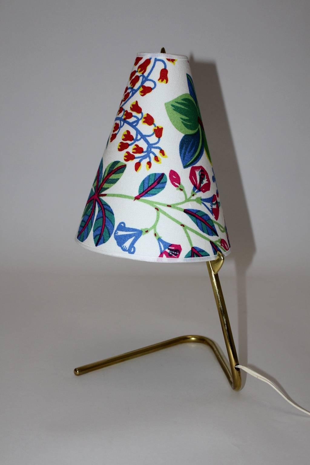 Austrian Mid Century Modern Vintage Brass Table Lamp by Rupert Nikoll  1950s For Sale