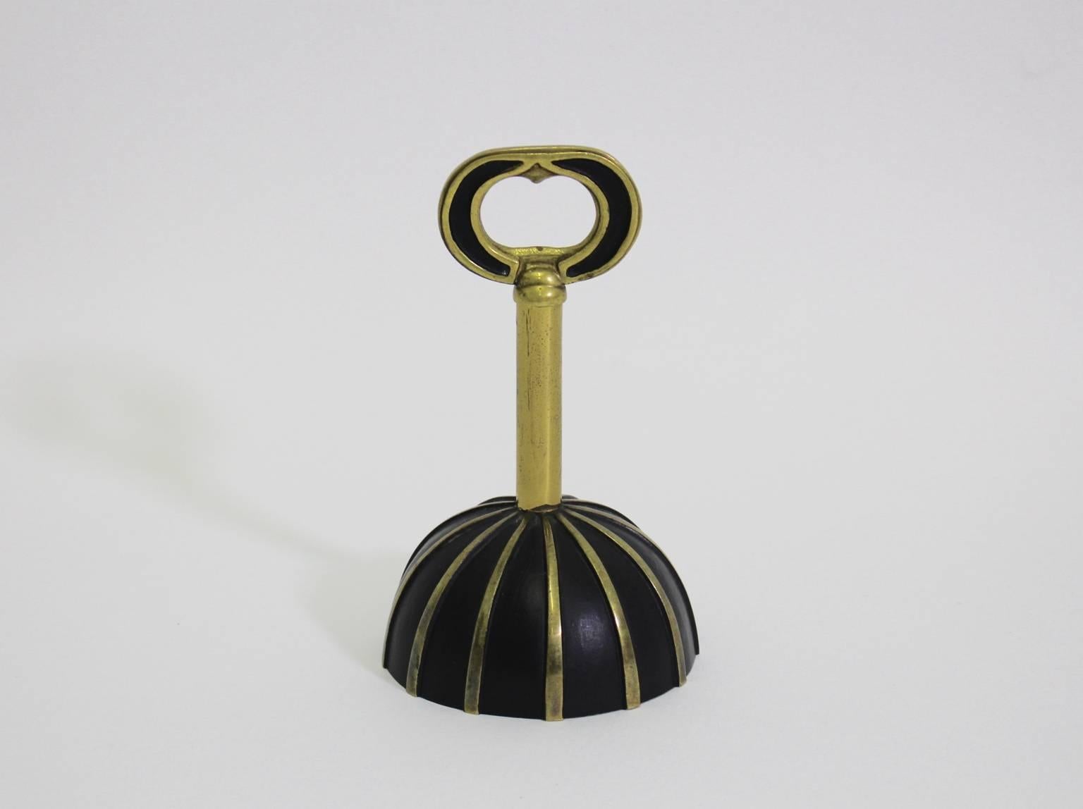 Mid-Century Modern Vintage Brass Tableware Bell Corkscrew Bottle Opener 1950s (Österreichisch)