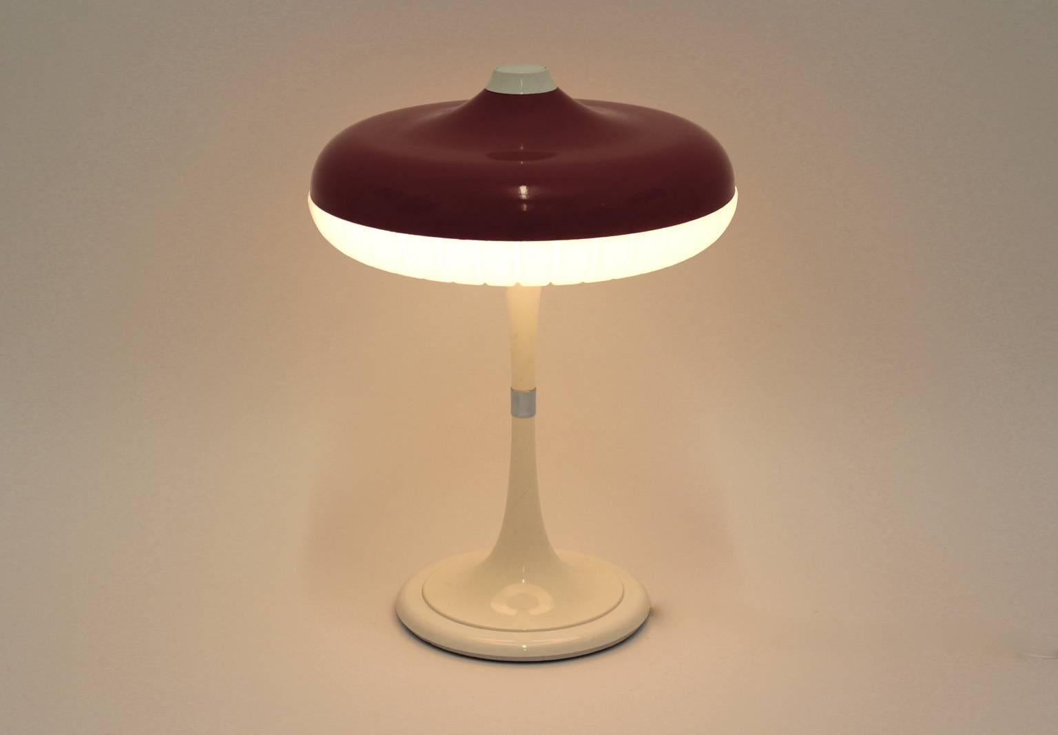 Allemand Lampe de bureau champignon rouge de l'ère spatiale Siform par Siemens, Allemagne, années 1960 en vente