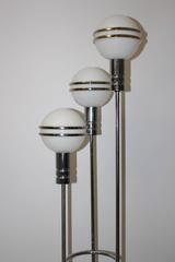 Art Deco Vintage Chromed Milk Glass  Floor Lamp 1920s