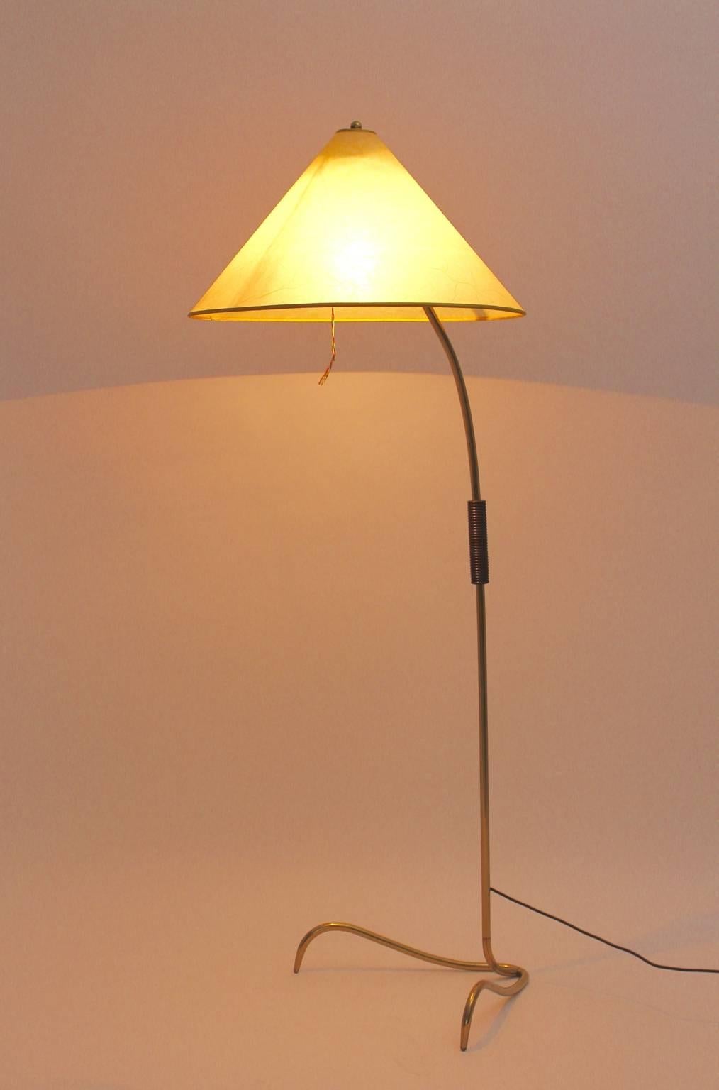 Brass Mid-Century Modern Floor Lamp Attributed to Kalmar 1950s Vienna