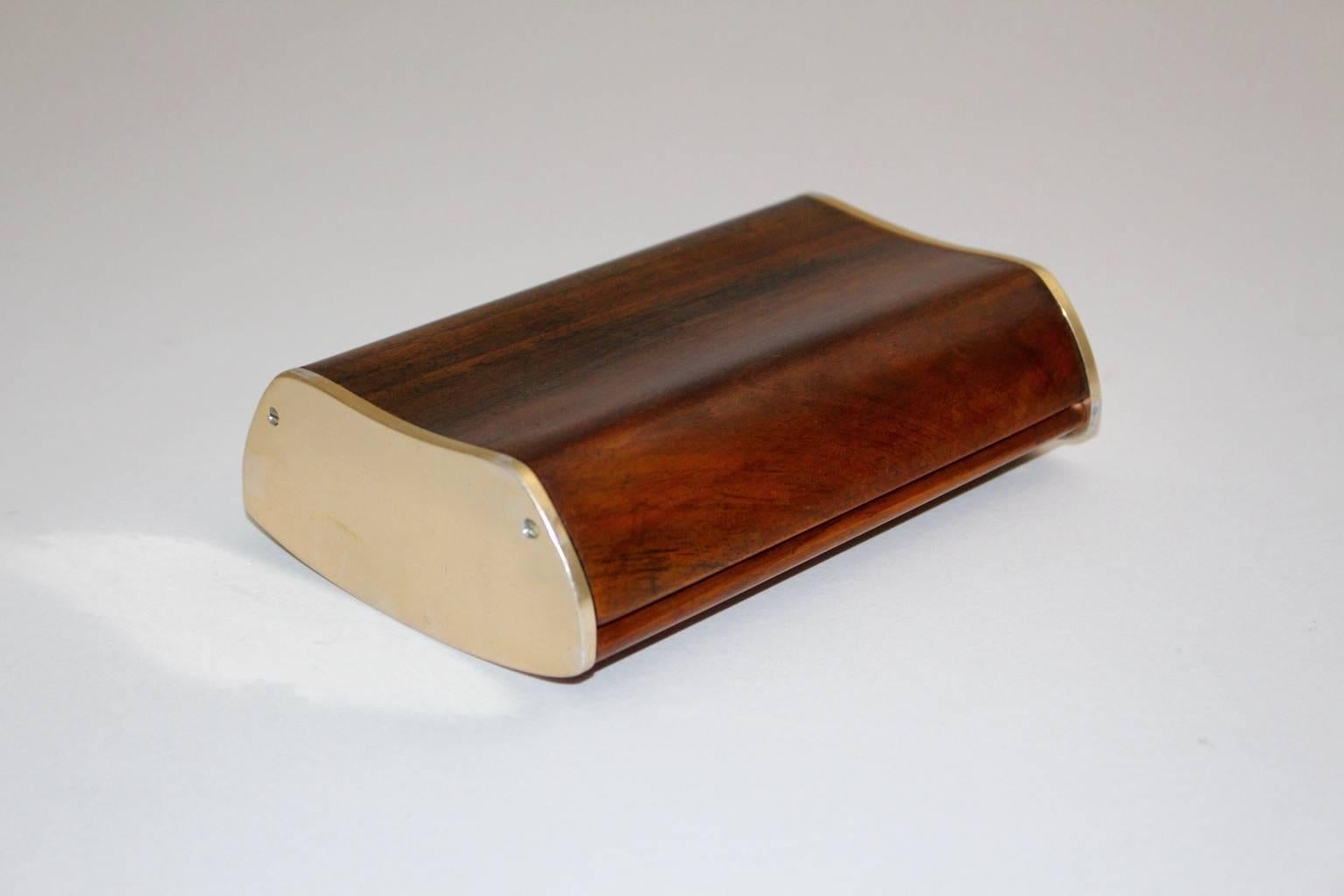 Mid-20th Century Mid Century Modern Carl Auböck Walnut Brass Vintage Desk Accessories 1950s 