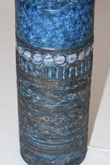 Lampe de bureau en céramique bleue mi-siècle moderne par Norrmans-Motola Finlande, vers 1960
