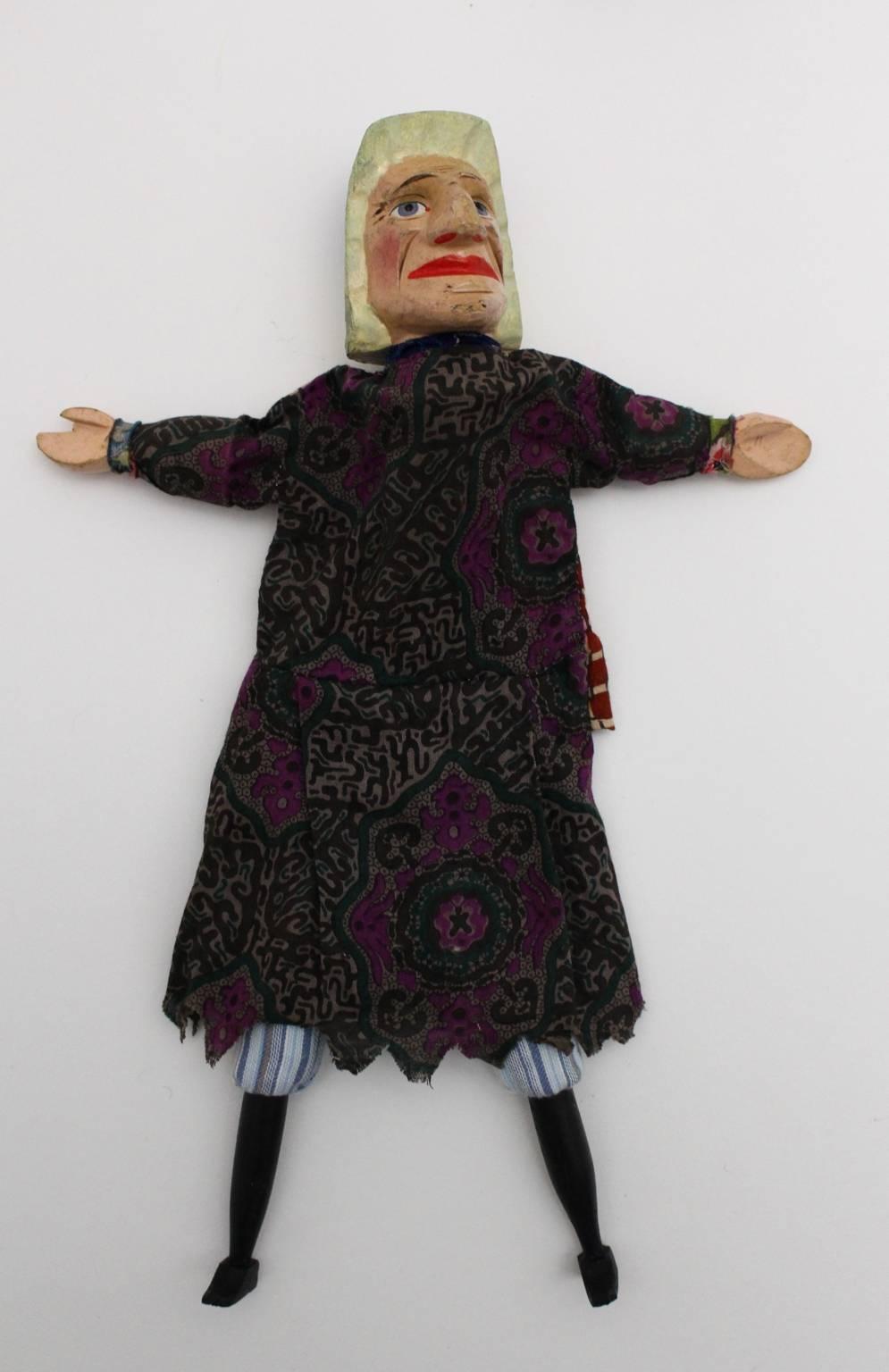 Early 20th Century Art Deco Vintage Glove Puppetry, circa 1920 For Sale