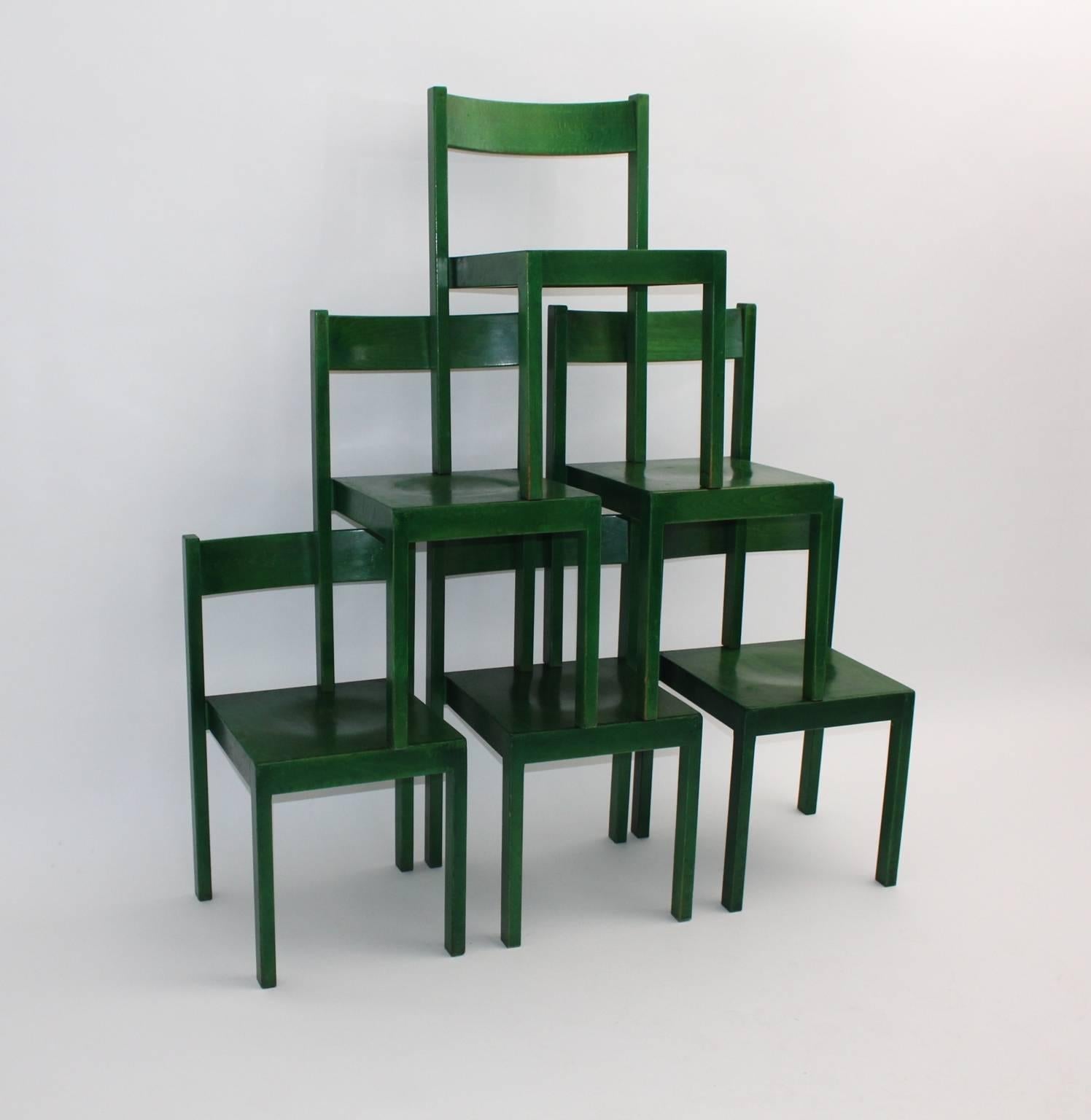 Mid-20th Century  Carl Auböck Set of Six Dining Chairs Vienna 1956