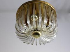 Mid-Century Modern Glass Brass Vintage Flush Mount Cari Zalloni Bakalowits 1960s