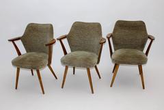 Mid Century Modern Vintage Beech Wood Armchair Attributed Oswald Haerdtl 1950s