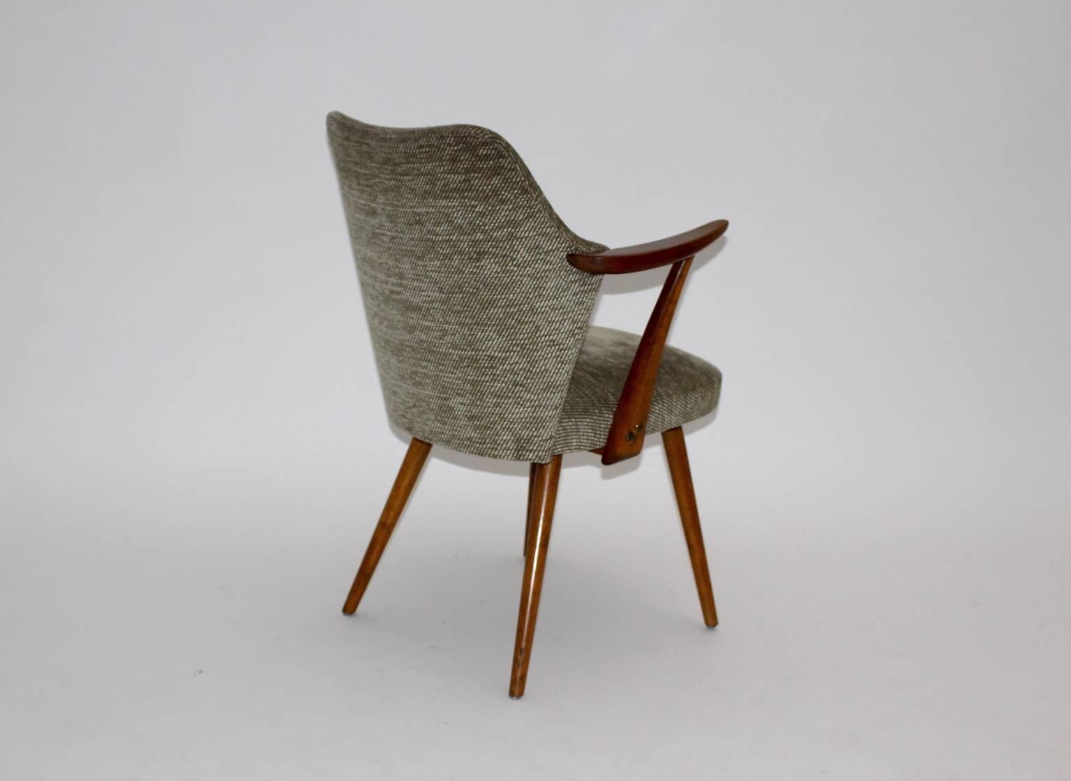 Mid-20th Century Mid Century Modern Vintage Beech Wood Armchair Attributed Oswald Haerdtl 1950s For Sale