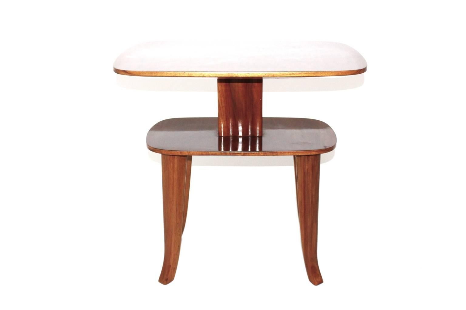 Polished Art Deco Vintage Walnut Side Table Coffee Table Style Josef Frank c 1925 Austria