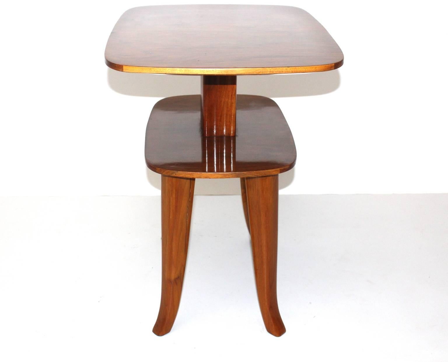Art Deco Vintage Walnut Side Table Coffee Table Style Josef Frank c 1925 Austria In Good Condition In Vienna, AT