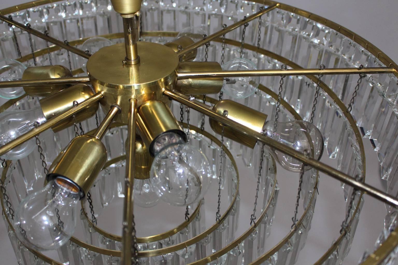 Mid-20th Century Mid Century Modern Crystal Glass Vintage Chandelier by Bakalowits 1960s Austria For Sale