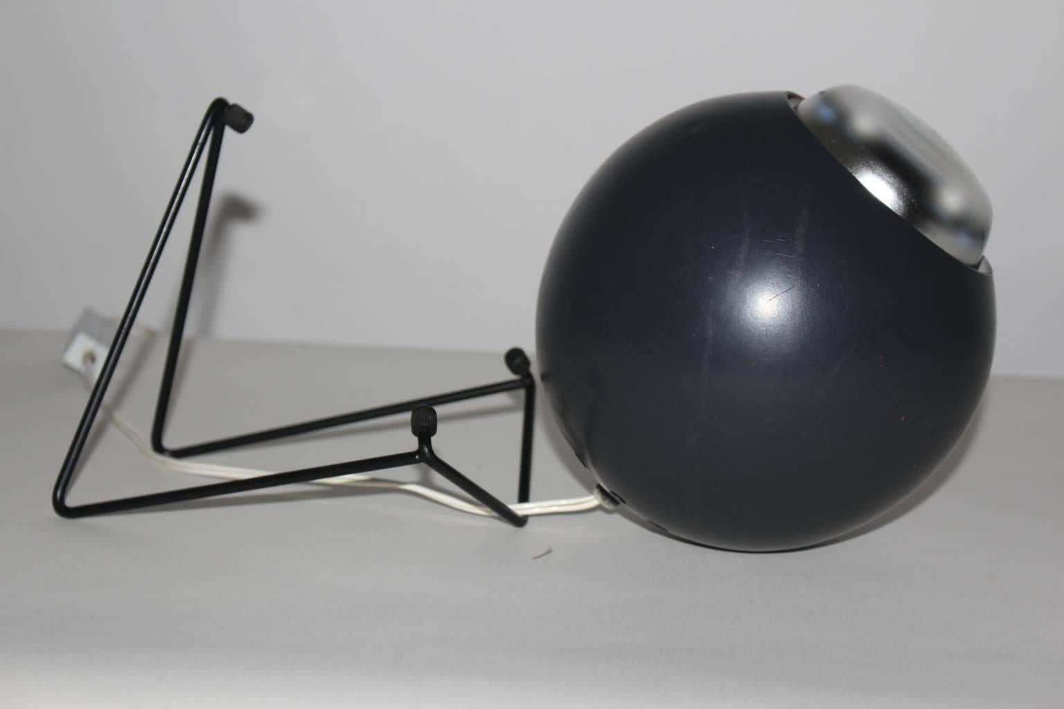 Mid-Century Modern Schwarze Vintage Metall-Tischlampe Harry Gitlin 1950er  (20. Jahrhundert) im Angebot