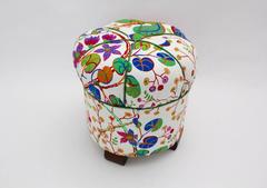 Austrian Art Deco Stool with Original Josef Frank Fabric, circa 1939