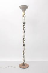 Mid-Century Modern Marble and Painted Porcelain Vintage Floor Lamp 1940s Italy