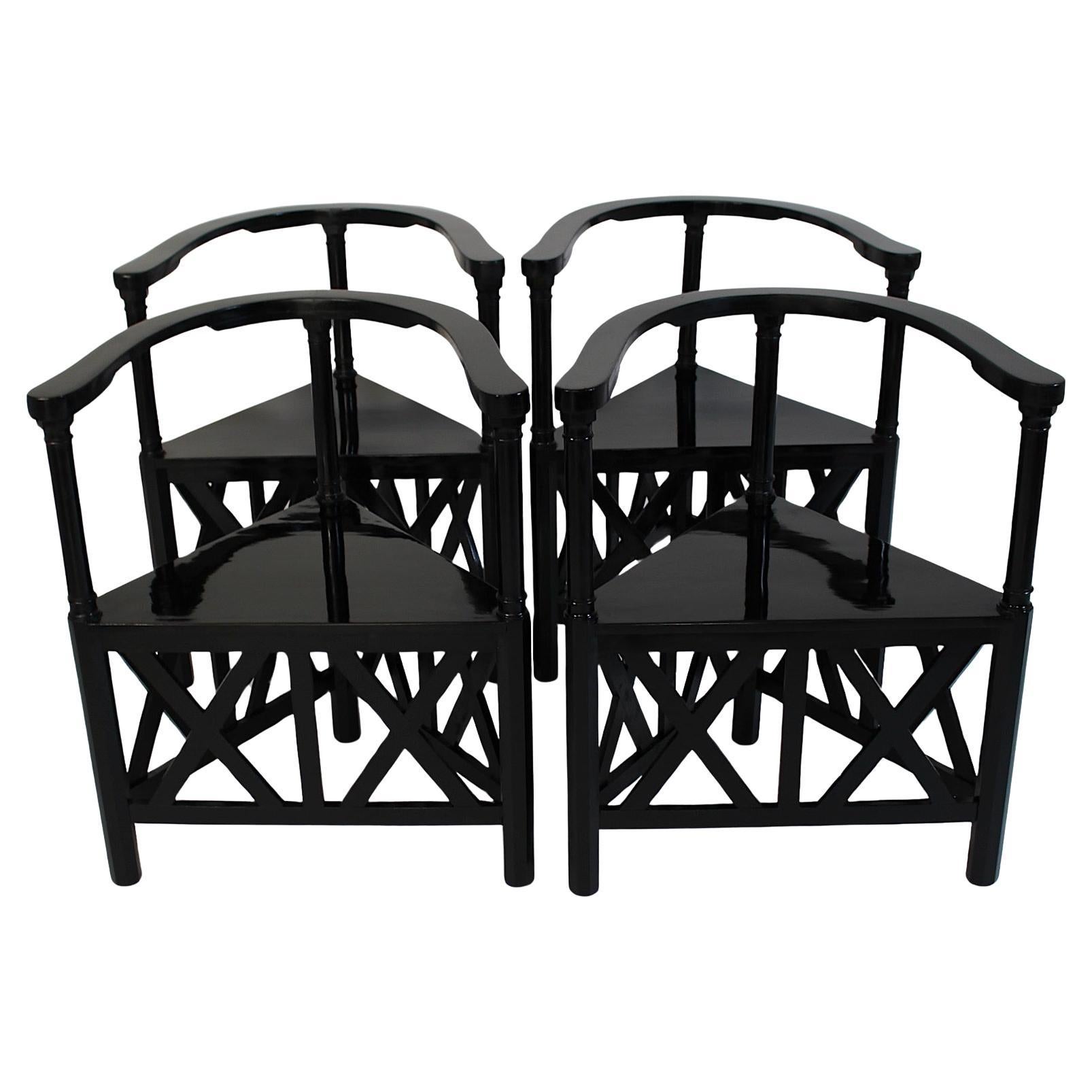 Jugendstil Secessionist Schwarzbuche Vier ( 4 )  Sessel Josef Hoffmann um 1899 im Angebot