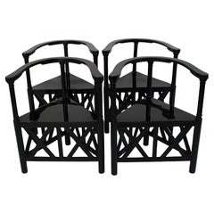 Jugendstil Secessionist Schwarzbuche Vier ( 4 )  Sessel Josef Hoffmann um 1899