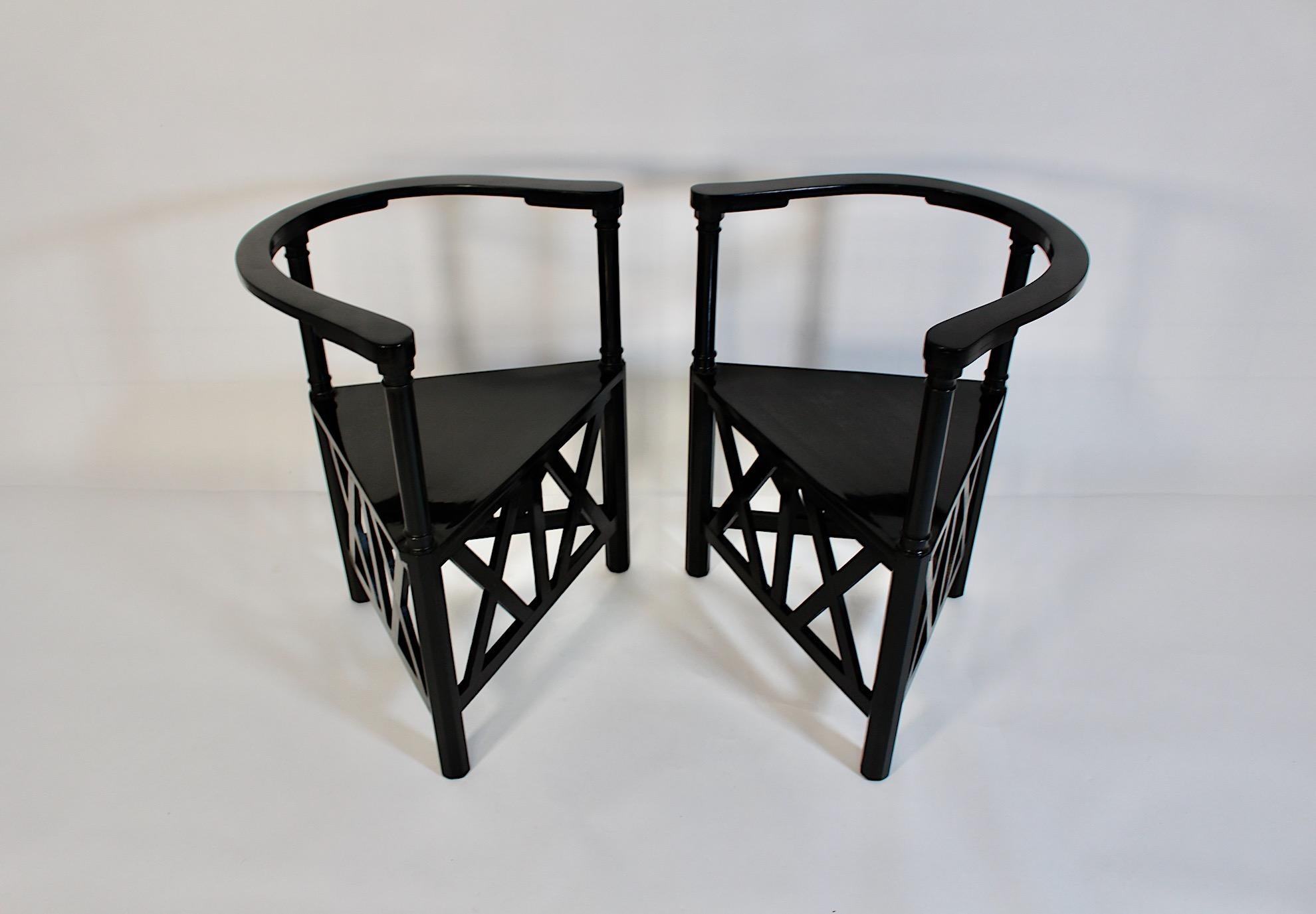 Jugendstil Secessionist Schwarzbuche Vier ( 4 )  Sessel Josef Hoffmann um 1899 im Angebot 2