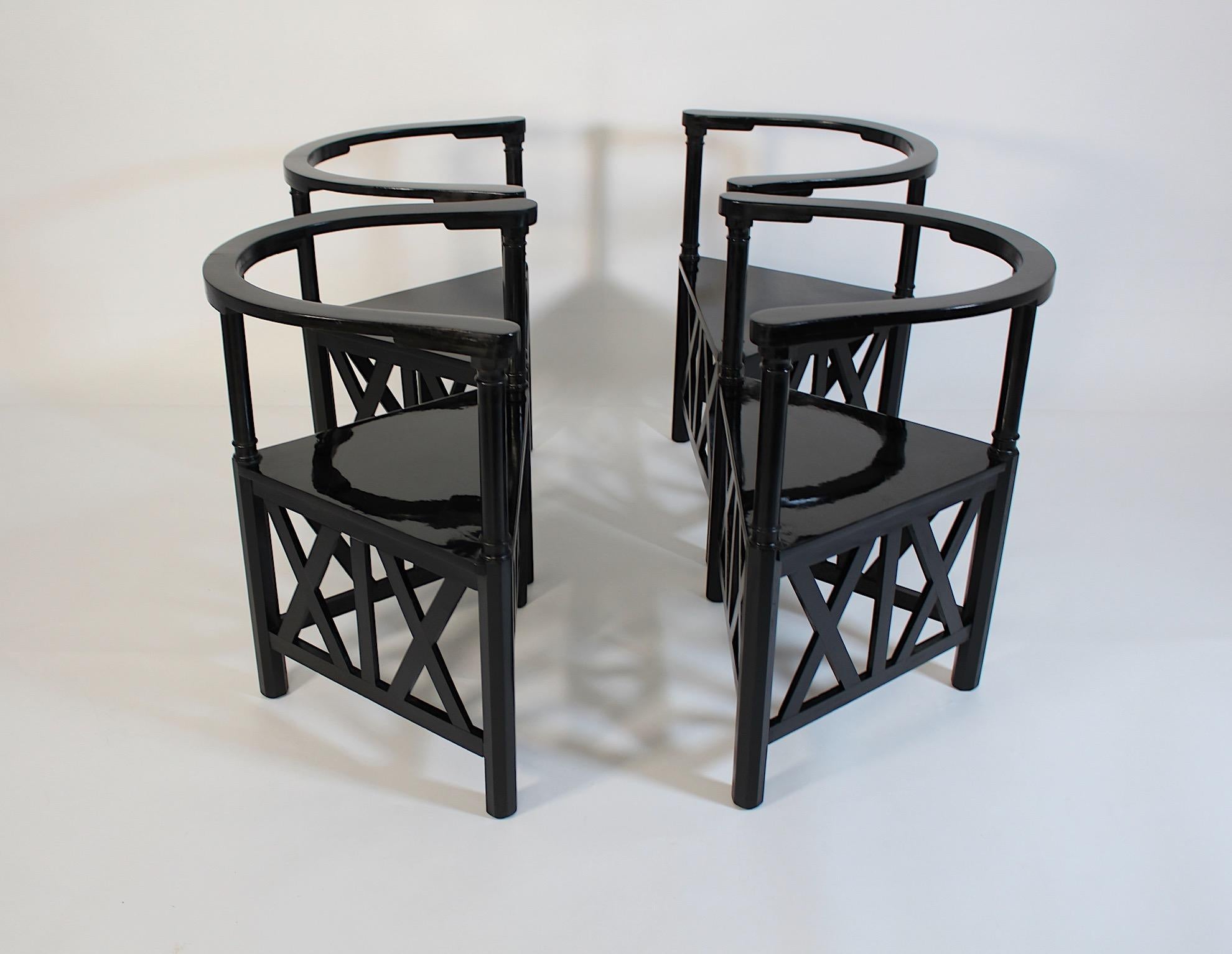 Jugendstil Secessionist Schwarzbuche Vier ( 4 )  Sessel Josef Hoffmann um 1899 im Angebot 4