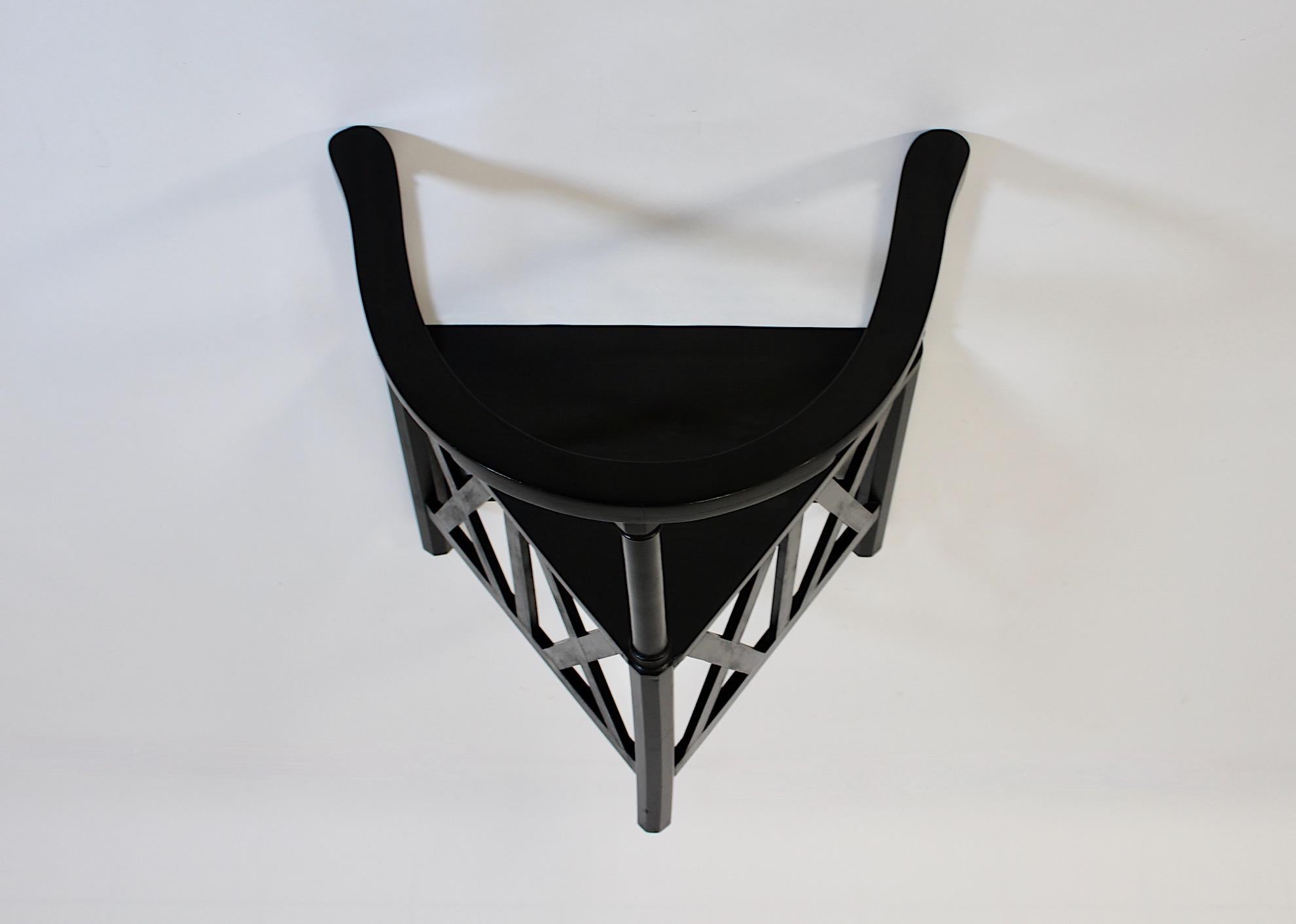 Jugendstil Secessionist Schwarzbuche Vier ( 4 )  Sessel Josef Hoffmann um 1899 im Angebot 9