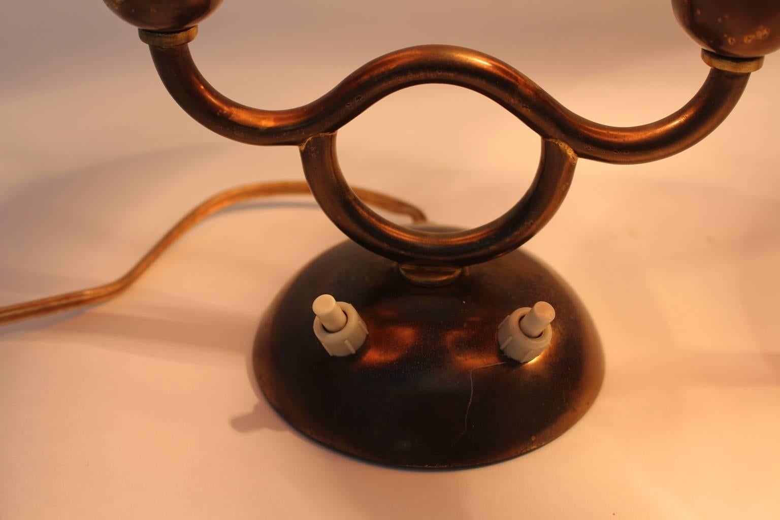Art Deco Josef Frank Brass Pair Duo Table Lamps Nightstands Lamps Vienna 1930s For Sale 5