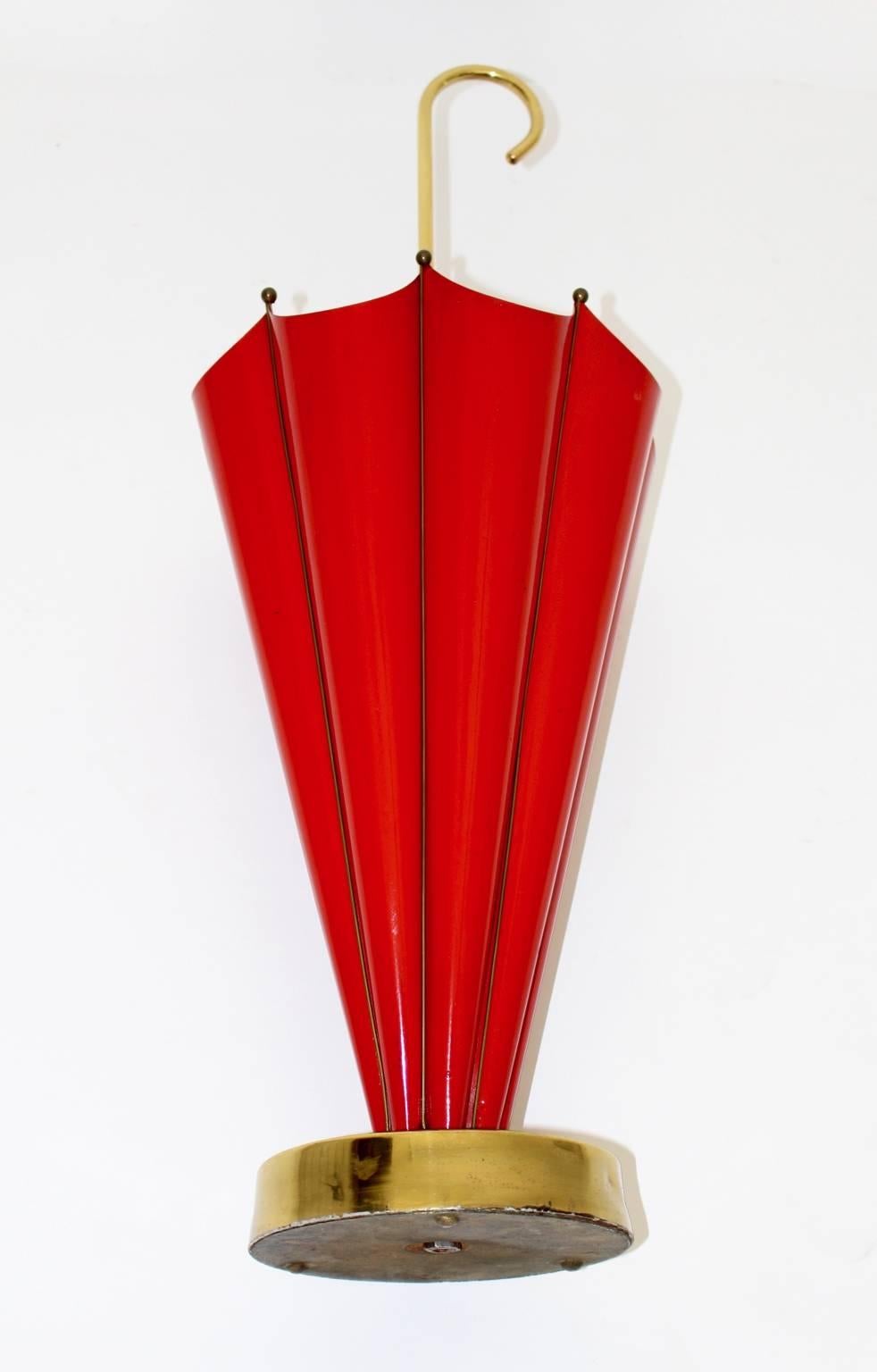 Cast Red Umbrella Stand, 1950s, Italy