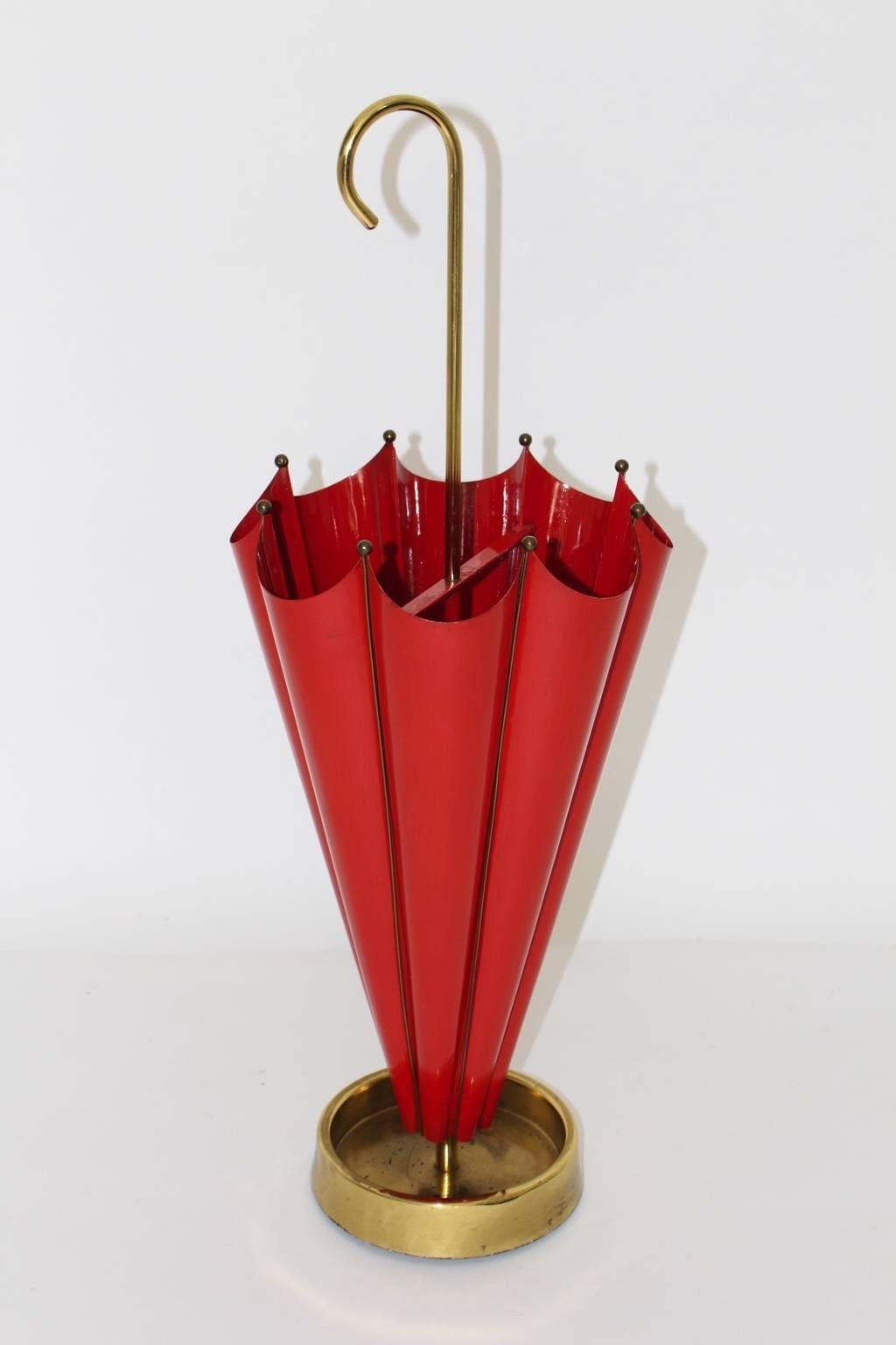 Red Umbrella Stand, 1950s, Italy In Good Condition In Vienna, AT