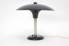 Lampada da tavolo vintage in metallo nero Art Deco di Max Schumacher, Germania, 1934