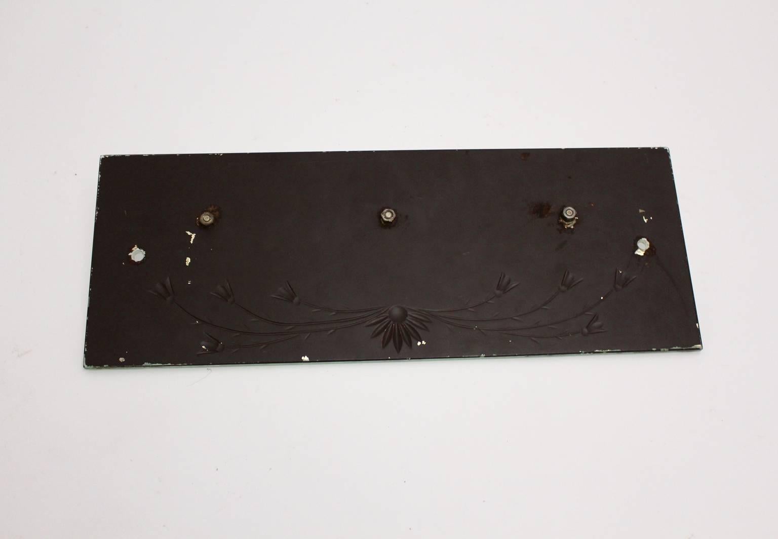 Mid Century Modern Vintage Etched Mirror Glass Coat Rack, 1950s, Italy 2