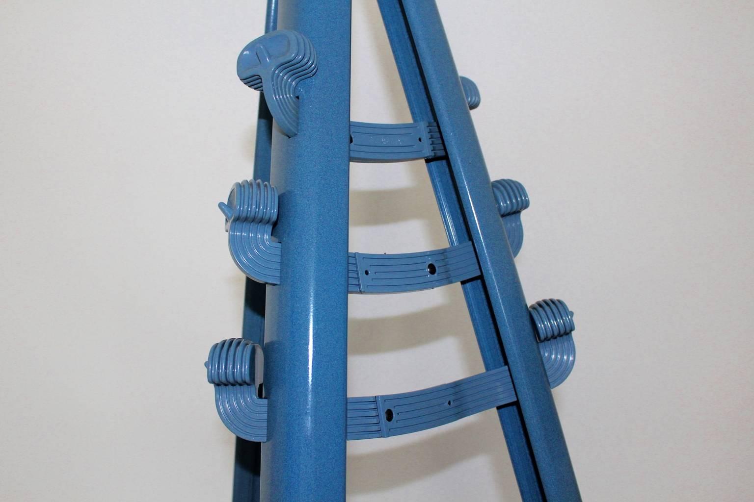 Late 20th Century Modern Blue Dilemma Vintage Coat Rack Ladder Rack by Giancarlo Piretti, 1984 For Sale