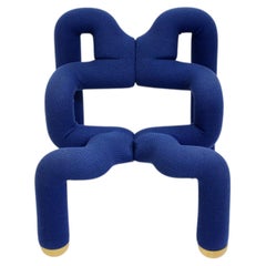 Blue Vintage Lounge Chair or Armchair Ekstrem by Terje Ekstrom for Stokke 1972