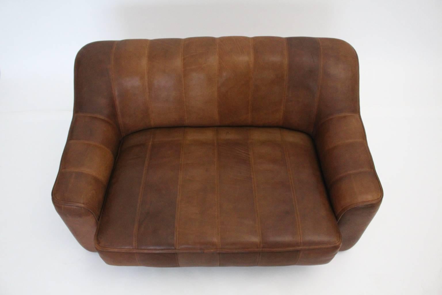 vintage leather loveseat