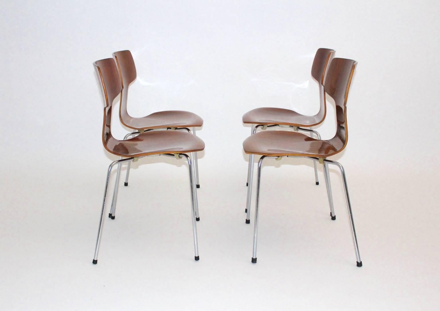 Mid-20th Century Mid Century Modern Vintage Teak Chairs by Arne JacobsenDenmark for Fritz Hansen  For Sale