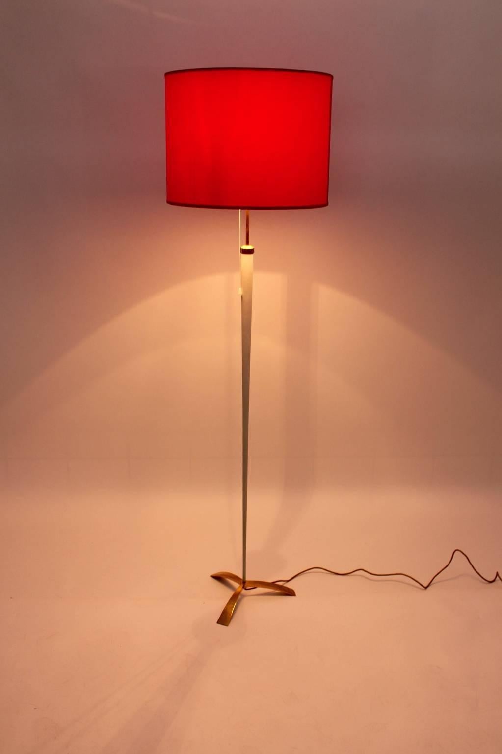 red modern floor lamp