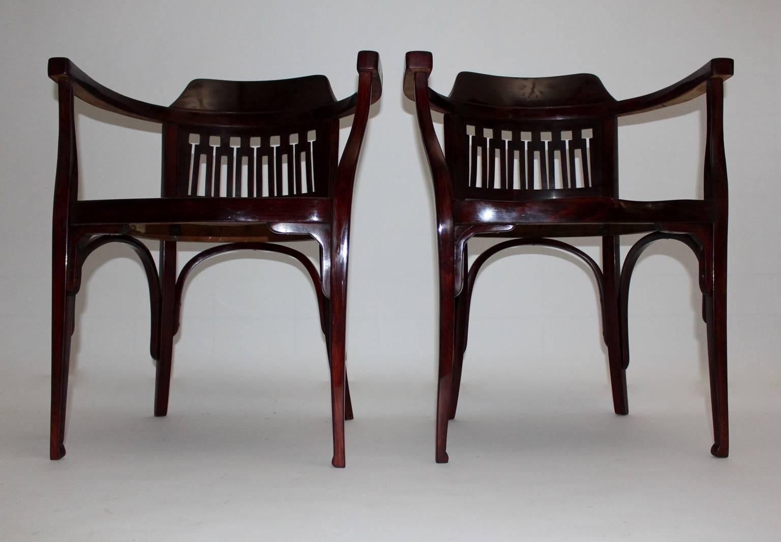 Sillones Jugendstil nº 714 de Jacob and Josef Kohn Estilo Otto Wagner Austria 1902 en Bueno estado para la venta en Vienna, AT