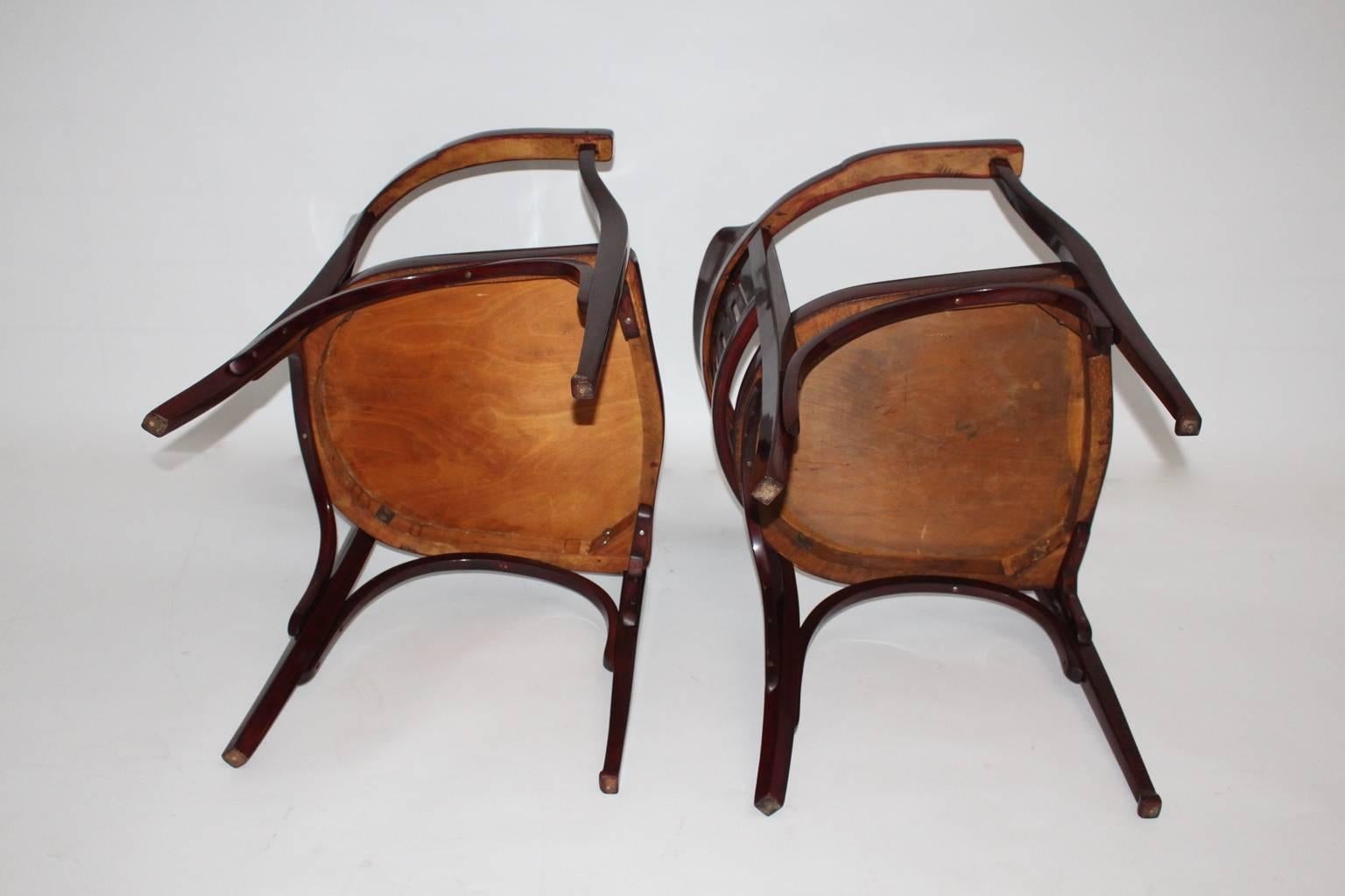 Jugendstil Armchairs No 714 by Jacob & Josef Kohn Style Otto Wagner Austria 1902 In Good Condition For Sale In Vienna, AT