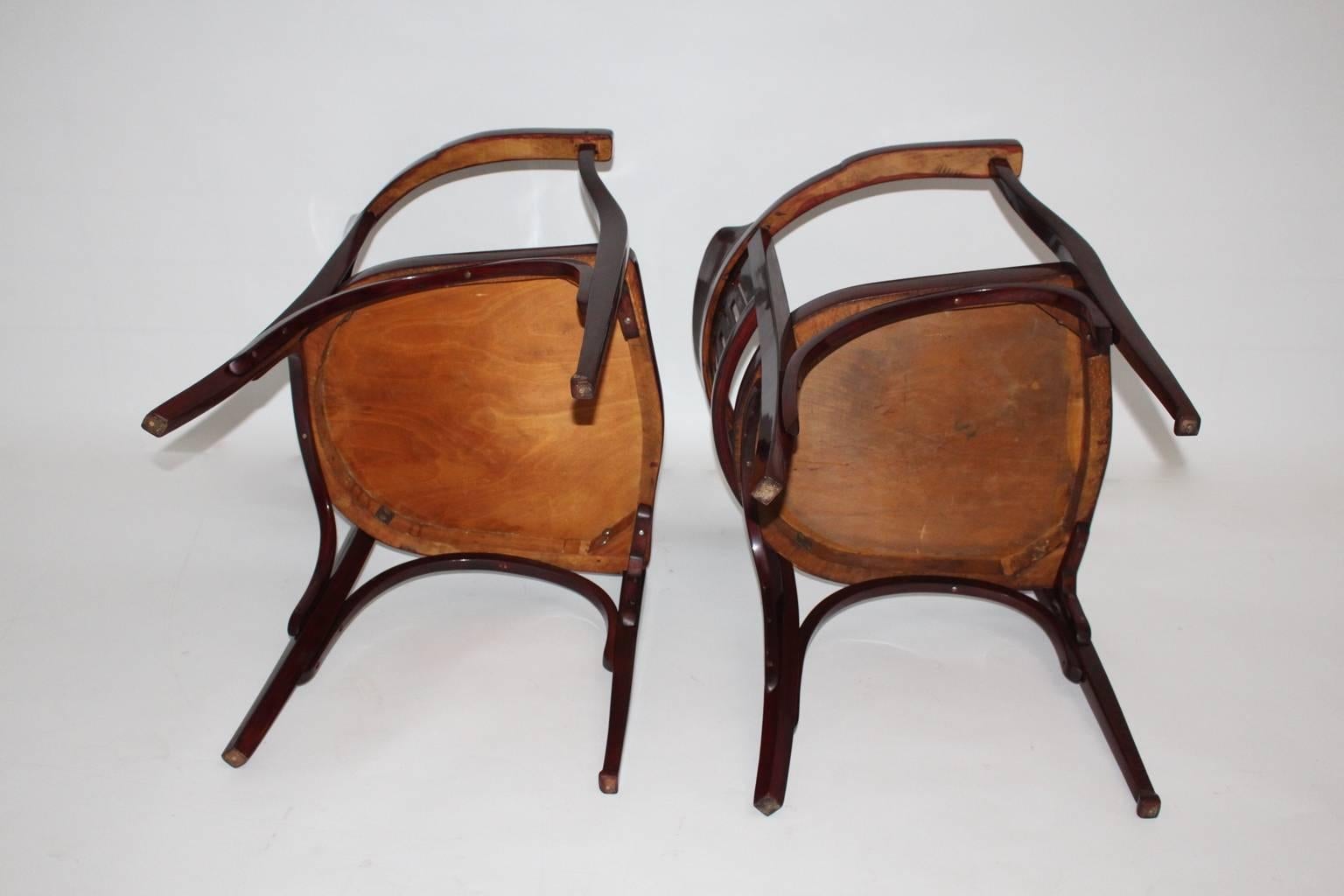 Sillones Jugendstil nº 714 de Jacob and Josef Kohn Estilo Otto Wagner Austria 1902 en venta 1