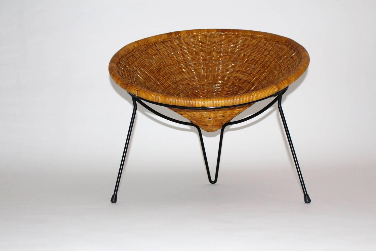 Mid-Century Modern Vintage Gartenstühle aus Rattan Roberto Mango Italien, 1950er Jahre (Mitte des 20. Jahrhunderts) im Angebot