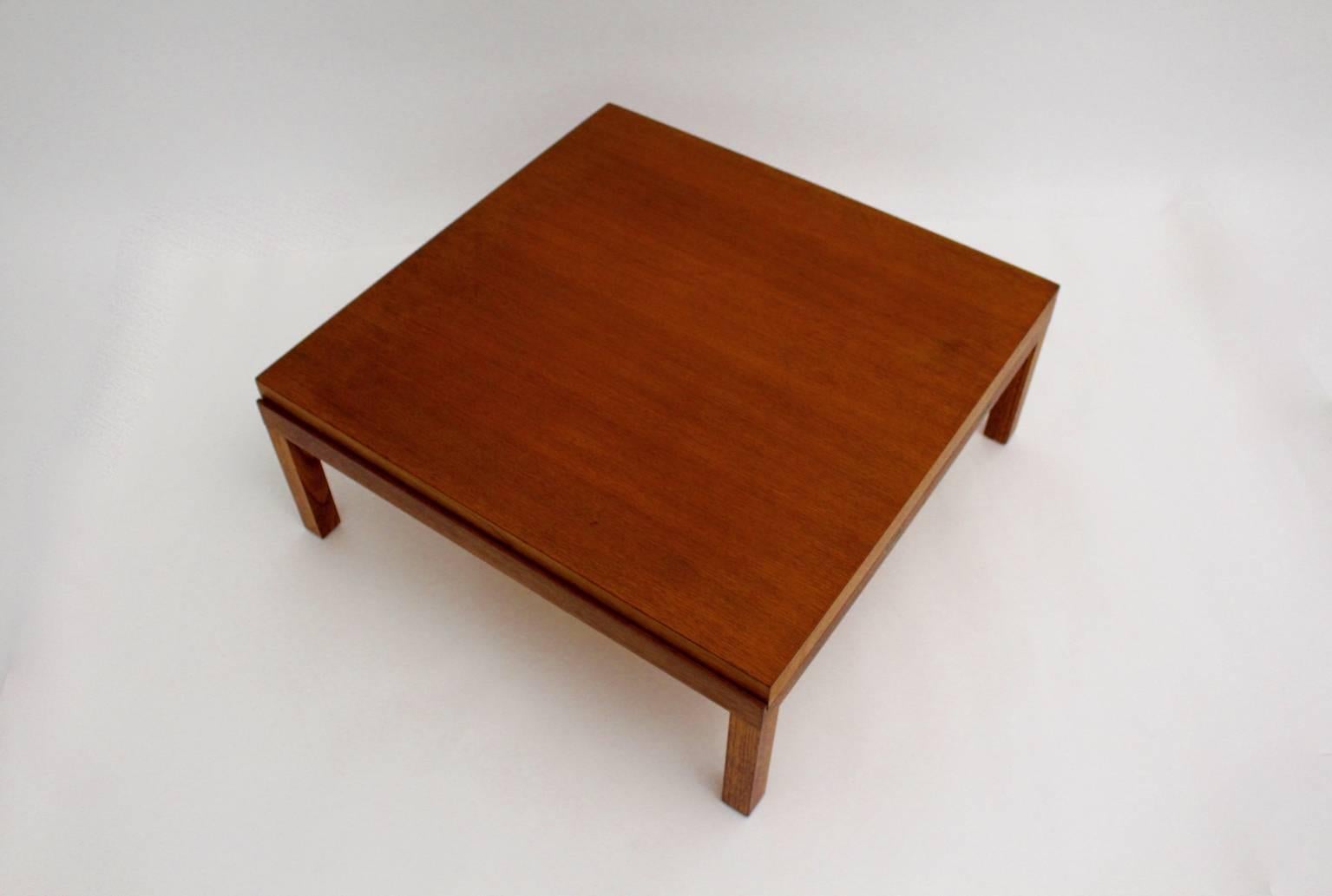 Mid-20th Century Mid Century Modern Vintage Wood Coffee Table Sofa Table Johannes Spalt Vienna For Sale