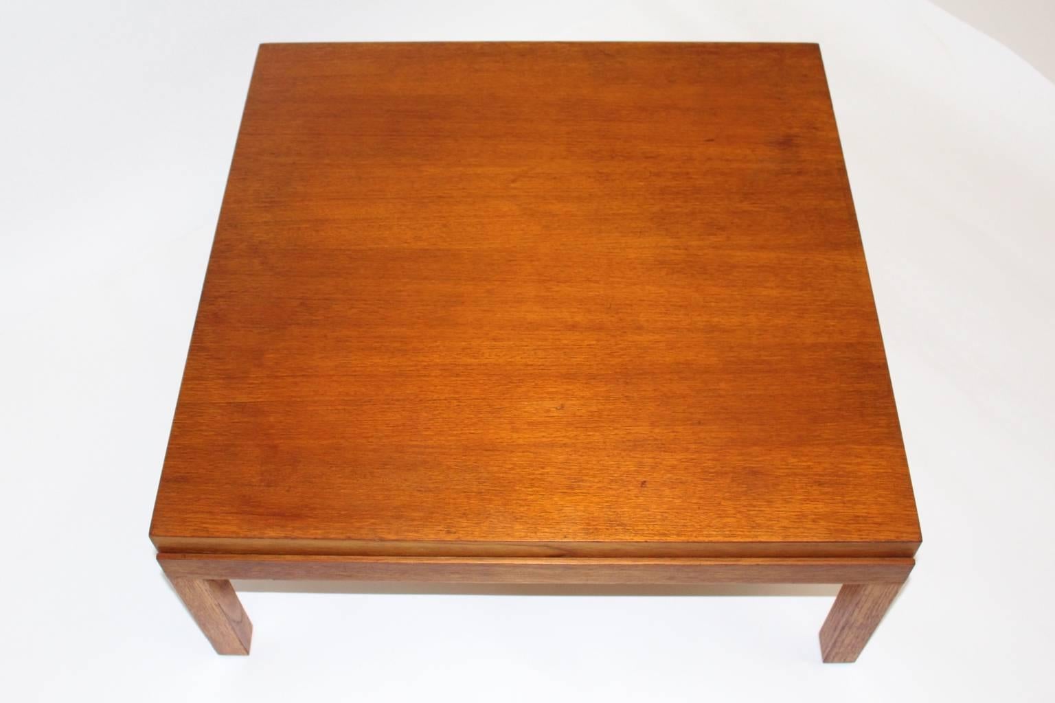 Metal Mid Century Modern Vintage Wood Coffee Table Sofa Table Johannes Spalt Vienna For Sale